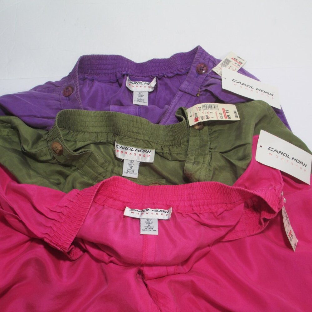 NOS Carol Horn High Waisted SILK Shorts Lot 3 Size Medium NWT RARE - Picture 6 of 14